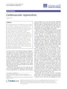 Li Stem Cell Research & Therapy 2014, 5:141 http://stemcellres.com/contentEDITORIAL  Cardiovascular regeneration