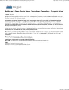 Public Alert: Scam Emails About Phony Court Cases Carry Computer Virus