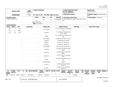 Page: 1 of 2 Run Date: :14 CDT Server: rossreports.nwcg.gov RESOURCE ORDER