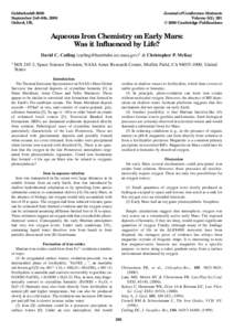 Goldschmidt 2000 September 3rd–8th, 2000 Oxford, UK. Journal of Conference Abstracts Volume 5(2), 291