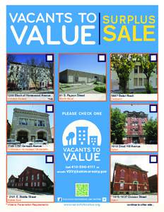 vacants to  surplus VALUE sale