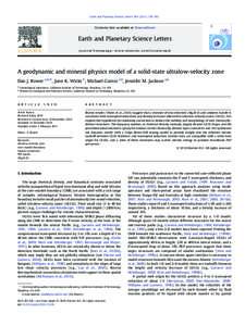 A geodynamic and mineral physics model of a solid-state ultralow-velocity zone