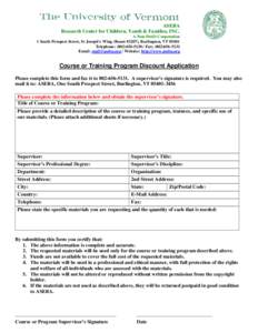 ASEBA Research Center for Children, Youth & Families, INC. A Non-Profit Corporation 1 South Prospect Street, St Joseph’s Wing (Room #3207), Burlington, VTTelephone: (Fax: (Email: mail