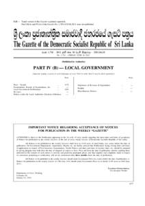 N.B.— Tamil versionIV of^wd& thisfldgi Gazette is printed - YS