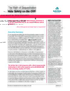 The Math of Sequestration Kids Safety on the Cliff “Sequestration is a blunt and indiscriminate instrument. It is not the responsible way for our nation to achieve deficit reduction.” – Office of Management and Bud