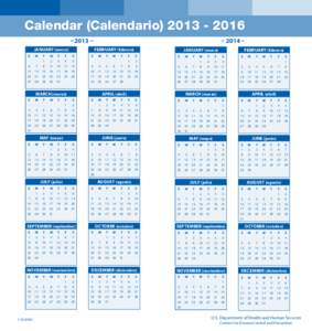 Calendar (Calendario[removed] – 2013 – January (enero) S  M