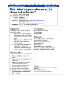 Microsoft Word - Excited Atoms and Molecules.doc