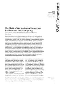 The Myth of the Jordanian Monarchy’s Resilience to the Arab Spring - Lack of Genuine Political Reform Undermines Social Base of Monarchy