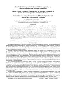 Case Study: A Comparative Analysis of Different Approaches to Fisheries Co-management in Antigua and Barbuda Caso de Estudio: Un Análisis Comparativo de los Diferentes Enfoques de la Gestión Pesquera Cooperación en An