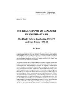 Critical Asian Studies Kiernan/Demography of Genocide