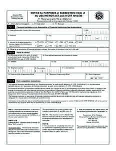 January 2006 Department of the Treasury FinCEN 1  NOTICE for PURPOSES of SUBSECTION 314(b) of