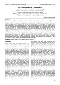 Čular, D. et al.: Unicycling and balance improvement                                                              Acta Kinesiologica 4 (2010) 1: 