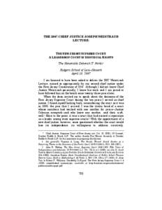 New Jersey Supreme Court / Joseph Weintraub / Supreme Court of the United States / William J. Brennan /  Jr. / Supreme court / United States Constitution / State court / Supreme Court of Pakistan / New Jersey State Constitution / New Jersey / Government / State governments of the United States