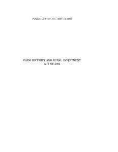 Federal Agriculture Improvement and Reform Act / Rural Community Advancement Program / Socially disadvantaged farmers and ranchers / Statutory law / SEARCH Grants / Agricultural law / Fund for Rural America / Consolidated Farm and Rural Development Act / Rural Strategic Investment Program / United States Department of Agriculture / Farm Security and Rural Investment Act / Agriculture in the United States