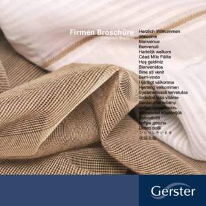 Firmen Broschüre  Corporate Brochure Die Gerster GmbH & Co. KG