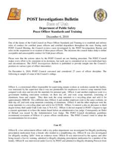 POST Investigations Bulletin