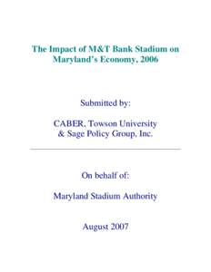 Social accounting matrix / Tax / National Football League / Baltimore / American football in the United States / Maryland / Economics / MIG /  Inc. / M&T Bank Stadium