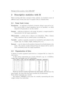 Biological data analysis, Tartu