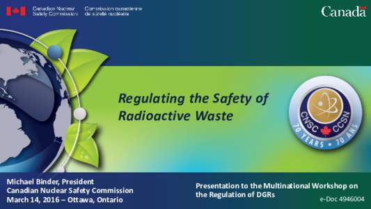 Regulating the Safety of Radioactive Waste, March 2016