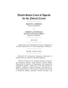 United States Court of Appeals for the Federal Circuit ______________________ MARVIN O. JOHNSON, Claimant-Appellant,