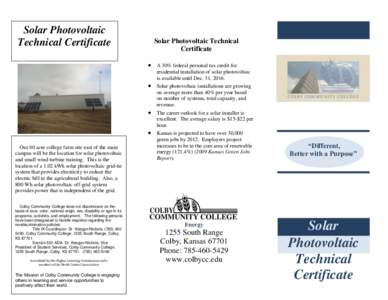 Solar Photovoltaic Technical Certificate Solar Photovoltaic Technical Certificate 