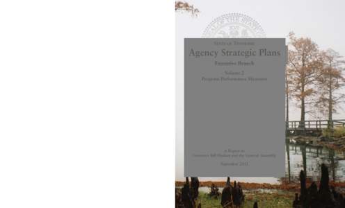 Agency Strategic Plans • Volume 2, Program Performance Measures • September[removed]STATE OF TENNESSEE Agency Strategic Plans Executive Branch