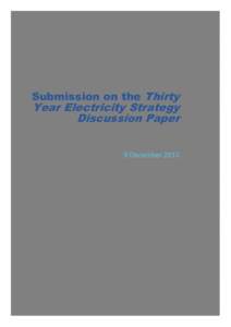 Submission on the Thirty  Year Electricity Strategy Discussion Paper 9 December 2013
