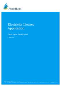 Application for Authorisation - Pacific Hydro Retail