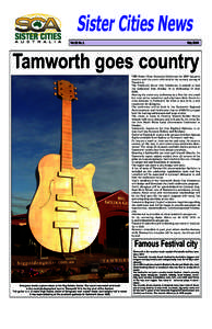 Tamworth /  New South Wales / New England /  New South Wales / Australian country music / Sister Cities International / Tamworth / Country Music Awards of Australia / Australian Equine and Livestock Events Centre / Golden Guitar / New England Highway / Regions of New South Wales / States and territories of Australia / Geography of New South Wales