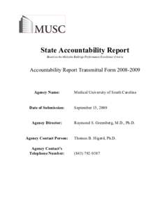 State Accountability Report Based on the Malcolm Baldrige Performance Excellence Criteria Accountability Report Transmittal Form[removed]Agency Name: