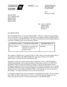 Commandant United States Coast Guard 2100 Second Street, S.W. Washington, DC[removed]Staff Symbol: CG-0941