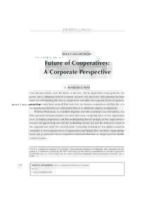 L TAA •• B .P .H4O0L 4M –S T4R1Ö7M LT BENGT HOLMSTRÖM1  Future of Cooperatives: