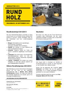 NEWSLETTER III/13  ERLENBACH, IM SEPTEMBER 2013 Rundholzeinkauf