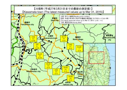 【川俣町(平成27年3月31日までの最新の測定値)】 【Kawamata town (The latest measured values up to Mar 31, 2015)】 伊達市 Date city 福島市 Fukushima city