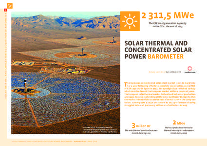 1  solar thermal and concentrated solar power barometer 2 311,5 MWe The CSP plant generation capacity