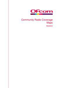 Community Radio Coverage Maps Disclaimer