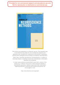 This article was published in an Elsevier journal. The attached copy is furnished to the author for non-commercial research and education use, including for instruction at the author’s institution, sharing with colleag