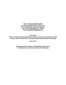 How I Improved My Health by Changing My Eating, Exercise, and Stress Management Habits: An Annotated Reading List  Larry Smarr