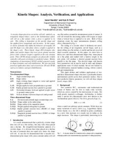 Kinetic Shapes: Analysis, Verification, and Applications Ismet Hand˘zic´ ? and Kyle B. Reed† Department of Mechanical Engineering University of South Florida Tampa, FloridaEmail: ?, †kyl