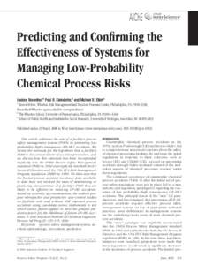 Predicting and confirming the effectiveness of systems for managing low-probability chemical process risks