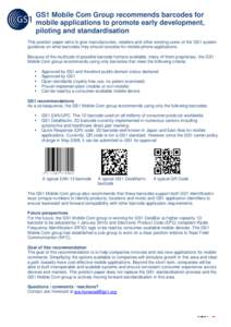 GS1 Mobile Barcodes Position Paper