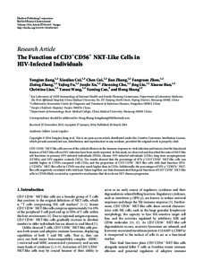 The Function of CD3+CD56+ NKT-Like Cells in HIV-Infected Individuals