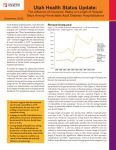 Utah Health Status Update:  December 2012 The Influence of Insurance Status on Length of Hospital Stays Among Preventable Adult Diabetes Hospitalizations