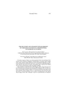 Scientific Notes  371 WATSON, J. R[removed]Migrations and food preferences of the lubberly locust. Florida Entomol. 24: 40-42.