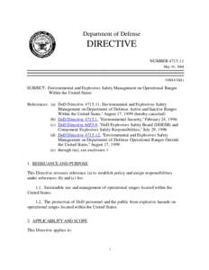 DoD Directive[removed], May 10, 2004