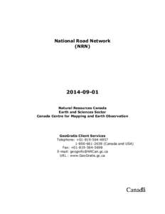 National Road Network (NRN[removed]Natural Resources Canada Earth and Sciences Sector