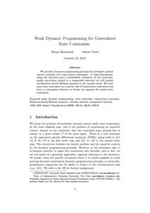 Weak Dynamic Programming for Generalized State Constraints ∗ Bruno Bouchard