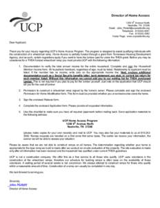 Director of Home Access 1200 9th Avenue North Nashville, TN[removed]Email: [removed] Telephone: [removed]Fax: [removed]