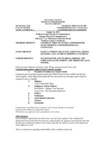 [removed], X130 FAX: [removed]SANDY LATHROP E.A. WALLOWA COUNTY BOARD of COMMISSIONERS