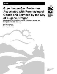 Report  Greenhouse Gas Emissions Associated with Purchasing of Goods and Services by the City of Eugene, Oregon